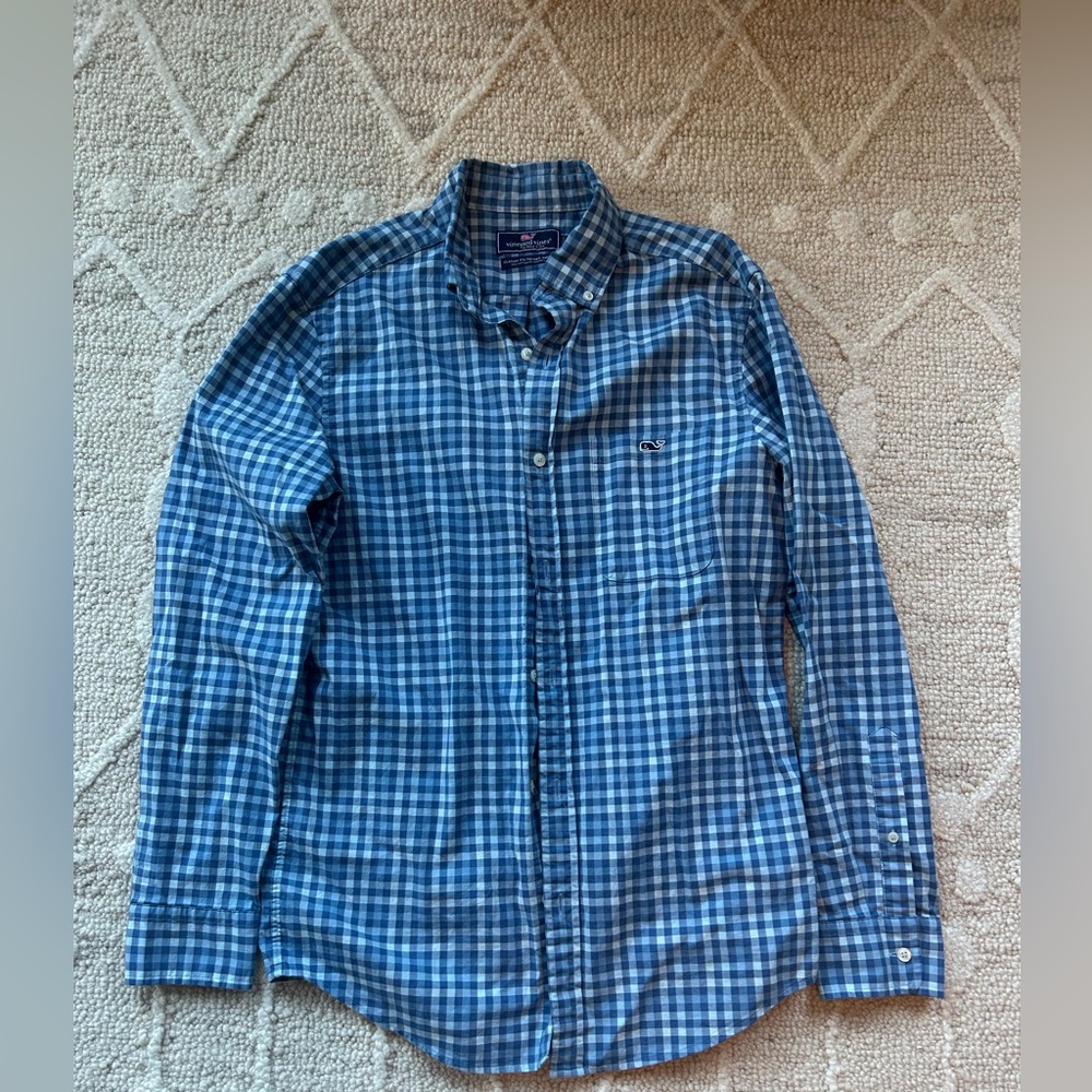 Vineyard Vines Blue Plaid Button Down Shirt
